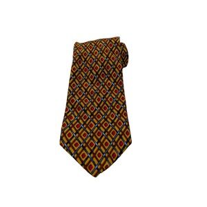 Költe Italy 100% Silk Geometric Diamond Tie - Yellow Red & Blue - Made in Italy